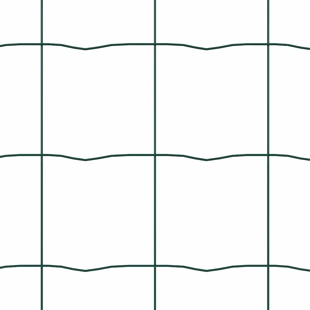 Fence Panel Green 25 x 0.8 m PVC-Coated Steel Mesh Outdoor Garden