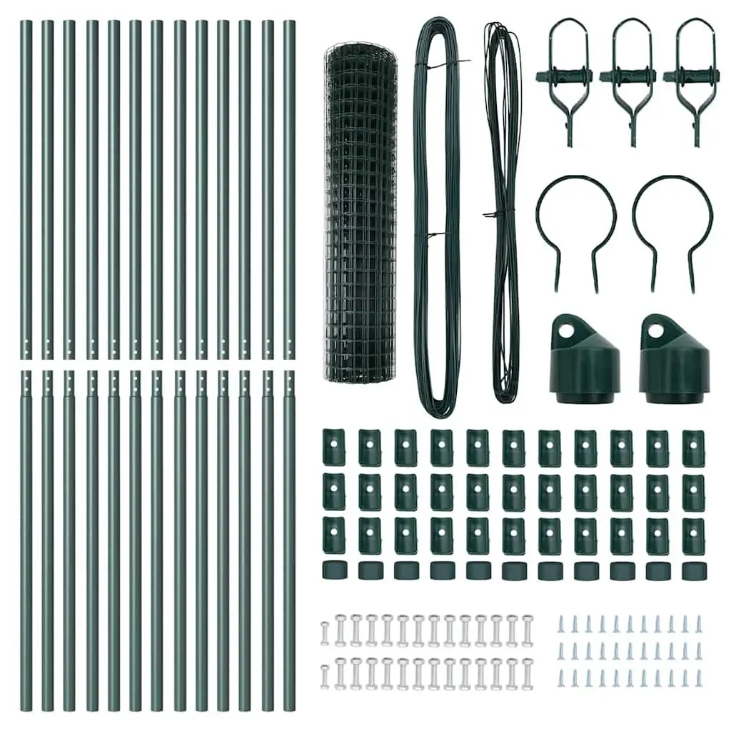 Outdoor Fence Panel Green Mesh PVC-Coated Steel Garden Terrace Barrier Enclosure