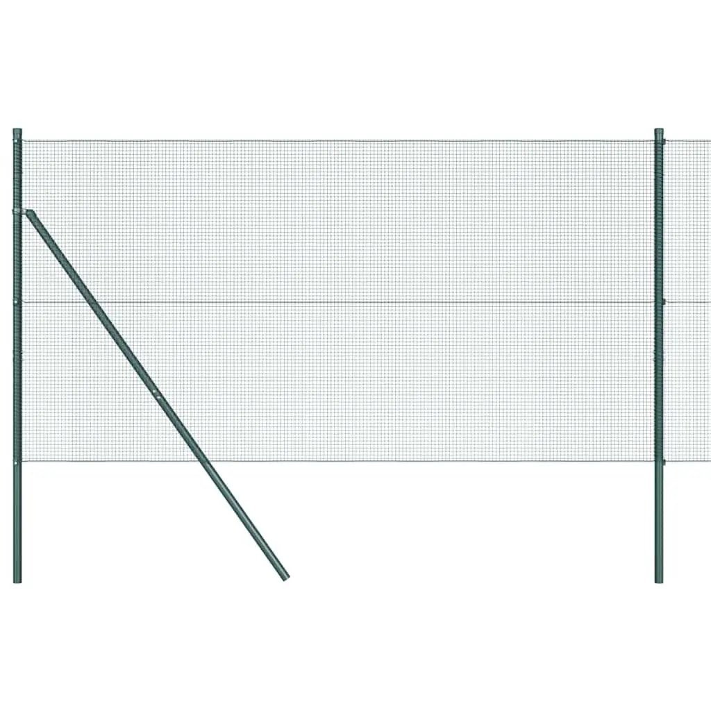 Welded Wire Fence Panel Green 10 x 1 m PVC-Coated Steel Ground Fix