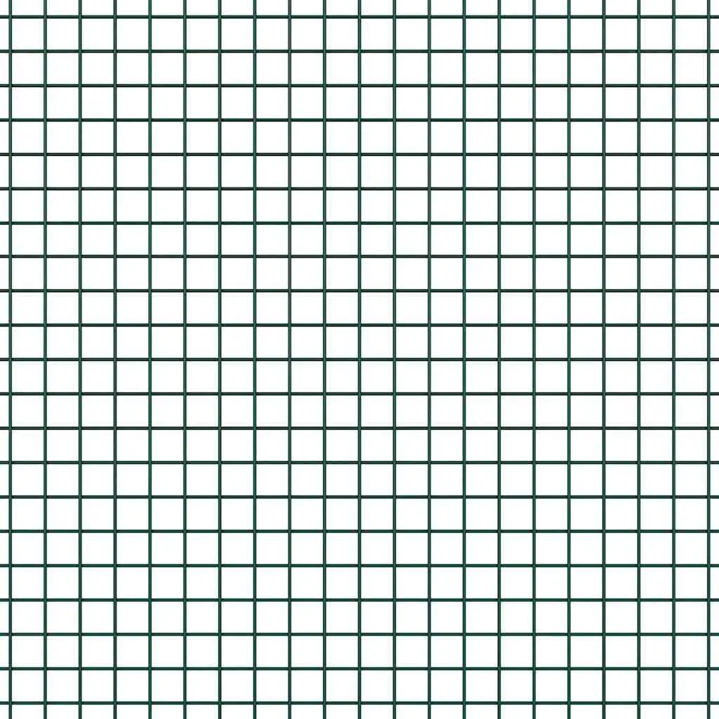 Welded Wire Fence Panel Green 10 x 1 m PVC-Coated Steel Ground Fix