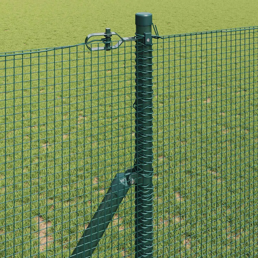 Welded Wire Fence Panel Green 25 x 1 m PVC-Coated Steel Ground Fix