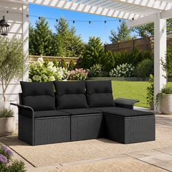 Compact 4 Piece Modular Sofa Set for Outdoor Enjoyment