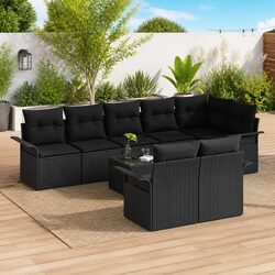 Compact 9-Piece Modular Garden Sofa Set for Outdoor Use