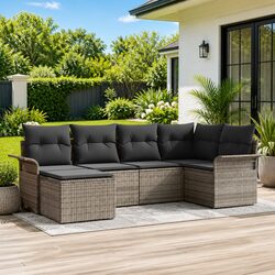 Durable 6-Piece Outdoor Sofa Set with Storage