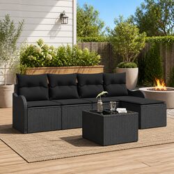 Compact and Stylish 6-Piece Outdoor Modular Sofa Set