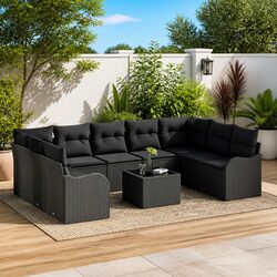 Efficient Modular Garden Sofa Set - 10 pcs with Clean Lines