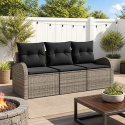Concise 3 Piece Outdoor Sofa Set in Grey