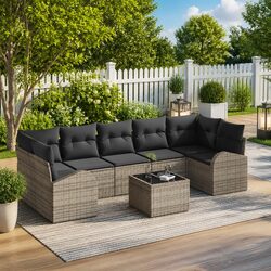 Compact 8 Piece Modular Garden Sofa Set