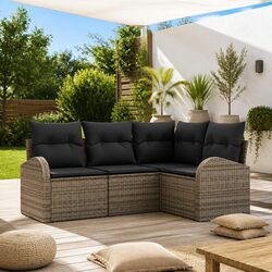 Concise Modular Garden Sofa Set - 4-Piece Grey