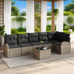7-Piece Grey Garden Sofa Set: Stylish and Durable