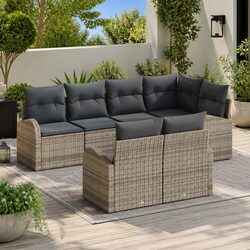 Garden Sofa Set 7pcs Grey Outdoor Furniture Modular Sectional Patio Lounge