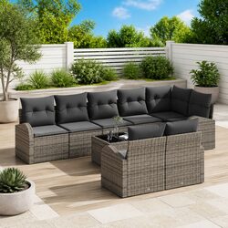 Compact and Elegant 9-Piece Modular Garden Sofa Set