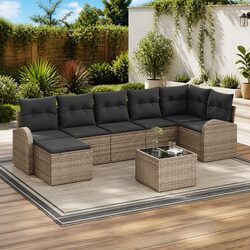 8-Piece Grey Outdoor Sofa Set - Concise Quality and Style