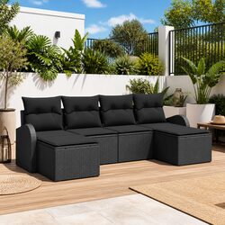 Concise 6-Piece Modular Outdoor Sofa Set