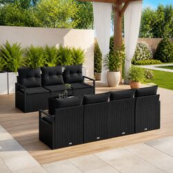 Compact 8-Piece Modular Sofa Set for Outdoor Areas