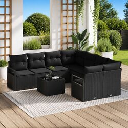 Outdoor Sofa Set 9 Piece Garden Patio Furniture Modular Rattan Seating with