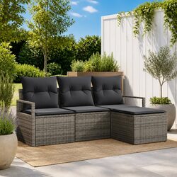 Concise 4-Piece Outdoor Sofa Set with Storage