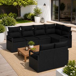 Compact 7-Piece Outdoor Sofa Set with Modern Style