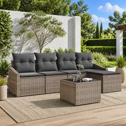 Compact 6-Piece Modular Sofa Set for Outdoors