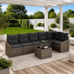 Concise & Reliable 7-Piece Garden Sofa Set