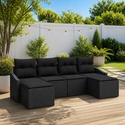 Concise 6-Seater Dining Set for Garden Use
