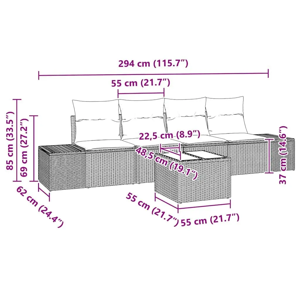 5-Piece Outdoor Sofa Set for Relaxation