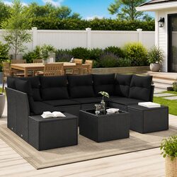 Compact and Versatile 8-Piece Garden Sofa Set