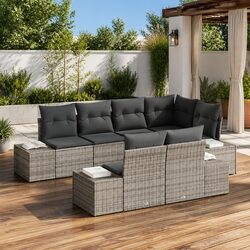 7-Piece Grey Modular Sofa Set: Quality Outdoor Seating