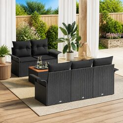 Concise 6-Piece Modular Sofa Set for Outdoors