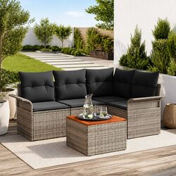Concise 5-Piece Garden Sofa Set with Storage Bags