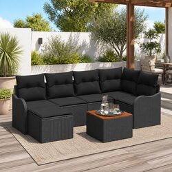 Compact and Sturdy: 7-Piece Modular Garden Sofa Set