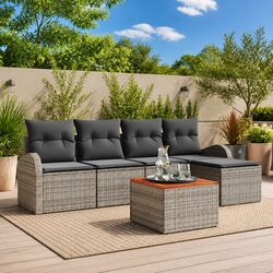 Compact 6-Piece Garden Sofa Set for Outdoor Relaxation