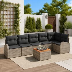 Stylish 7-Piece Grey Modular Garden Sofa Set for Your Patio