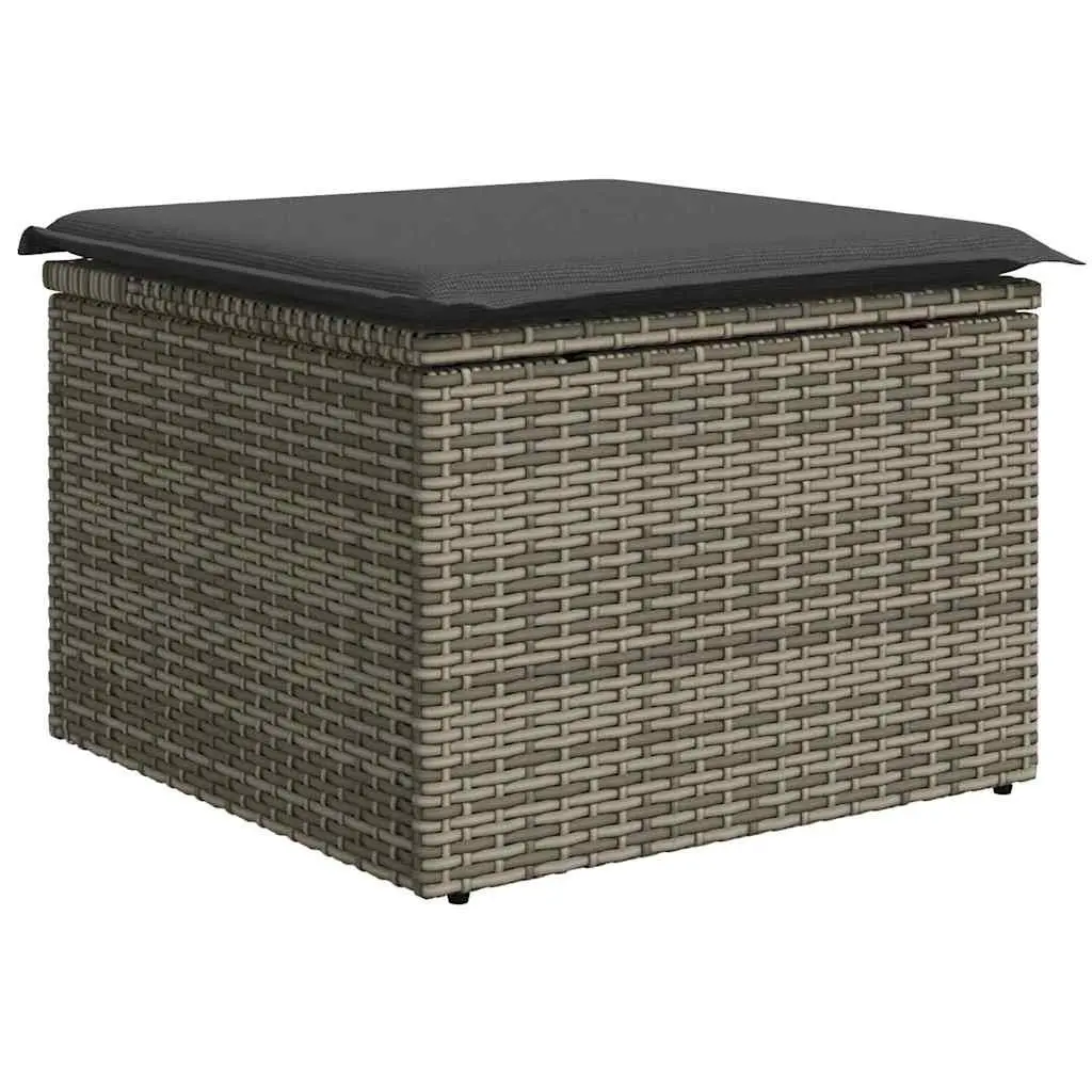 Garden Sofa Set Grey 7 Piece Modular Outdoor Patio Furniture Poly Rattan