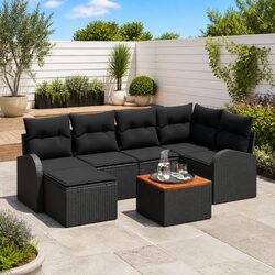 Compact and Stylish 7-Piece Garden Sofa Set