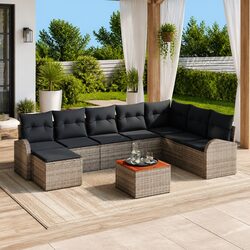 9-Piece Modular Garden Sofa Set with Comfort and Storage