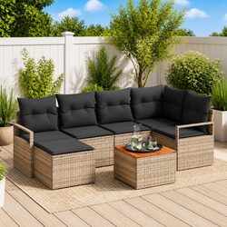 Concise 7-Piece Modular Sofa Set for Outdoor Comfort