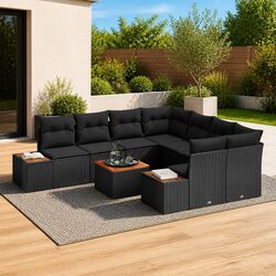 Compact 9 Piece Garden Sofa Set for Enjoyable Outdoors