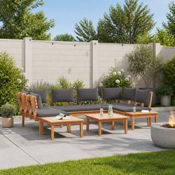 4 Piece Modern Garden Sofa Set Outdoor Patio Seating Furniture Brown Grey