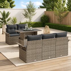 Compact 6-Piece Modular Garden Sofa Set for Outdoor Use