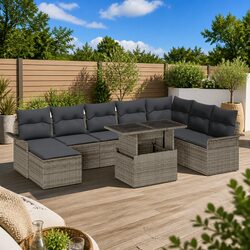 Compact 9-Piece Modular Patio Furniture Set