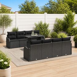 Compact Yet Spacious 9 Piece Modular Garden Sofa Set