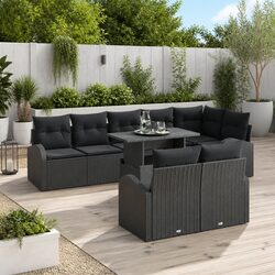 9-Piece Modular Garden Sofa Set - Compact & Functional