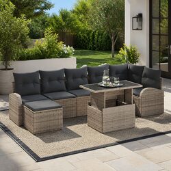 Compact and Versatile 8-Piece Garden Sofa Set for Outdoors