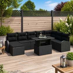 Compact and Stylish 9-Piece Modular Garden Sofa Set