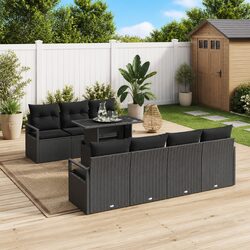 Compact 8-Piece Outdoor Sofa Set with Cushions