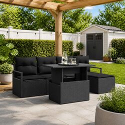 Compact and Stylish 6-Piece Outdoor Sofa Set