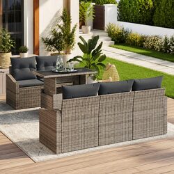 Stylish 6-Piece Modular Sofa Set for Your Garden