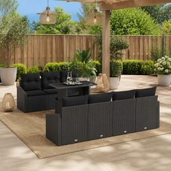 Sleek 8-Piece Outdoor Sofa Set for Garden Comfort