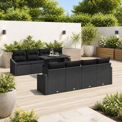 Modular 9 Piece Garden Sofa Set with Adjustable Table